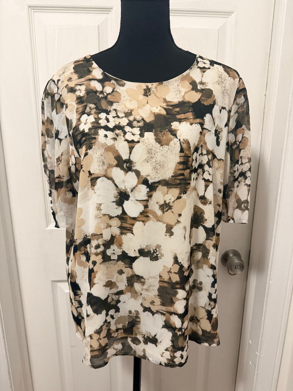 Calvin Klein Floral Blouse Cream